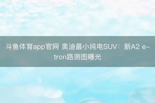斗鱼体育app官网 奥迪最小纯电SUV：新A2 e-tron路测图曝光