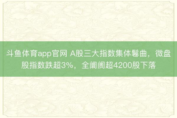 斗鱼体育app官网 A股三大指数集体鬈曲，微盘股指数跌超3%，全阛阓超4200股下落