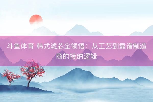 斗鱼体育 韩式滤芯全领悟：从工艺到靠谱制造商的接纳逻辑