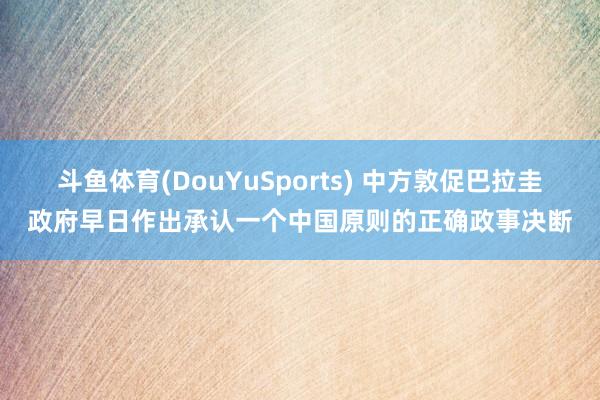 斗鱼体育(DouYuSports) 中方敦促巴拉圭政府早日作出承认一个中国原则的正确政事决断