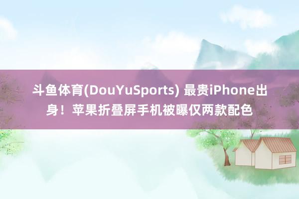 斗鱼体育(DouYuSports) 最贵iPhone出身！苹果折叠屏手机被曝仅两款配色