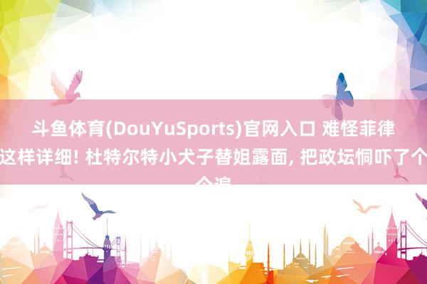 斗鱼体育(DouYuSports)官网入口 难怪菲律宾这样详细! 杜特尔特小犬子替姐露面， 把政坛恫吓了个遍