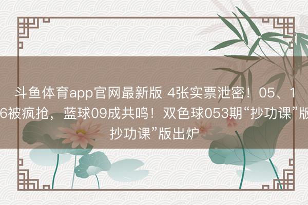 斗鱼体育app官网最新版 4张实票泄密!05、16、26被疯抢,蓝球09成共鸣!双色球053期“抄功课”版出炉