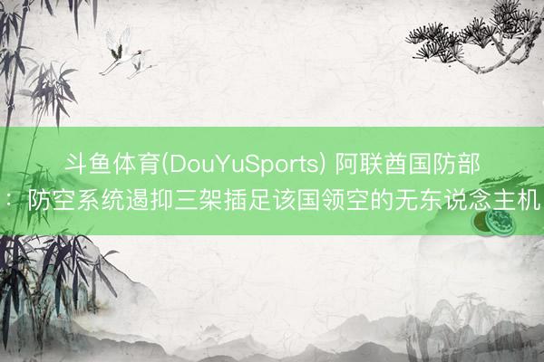 斗鱼体育(DouYuSports) 阿联酋国防部：防空系统遏抑三架插足该国领空的无东说念主机