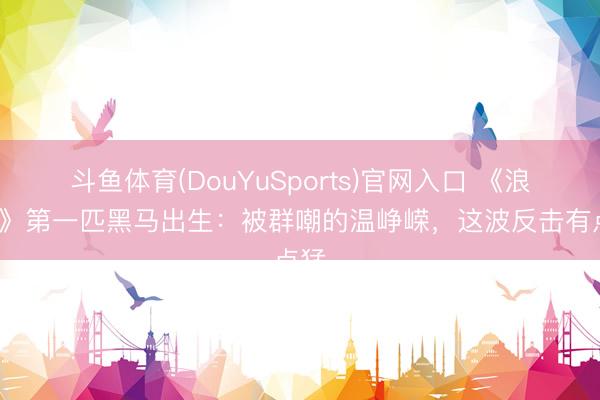 斗鱼体育(DouYuSports)官网入口 《浪姐7》第一匹黑马出生：被群嘲的温峥嵘，这波反击有点猛